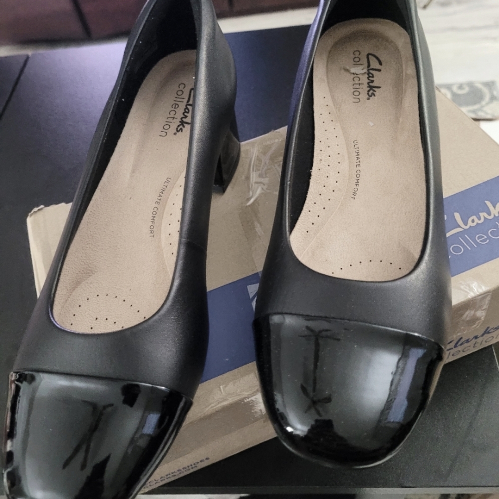 Clarks Black Heels with Classic Design